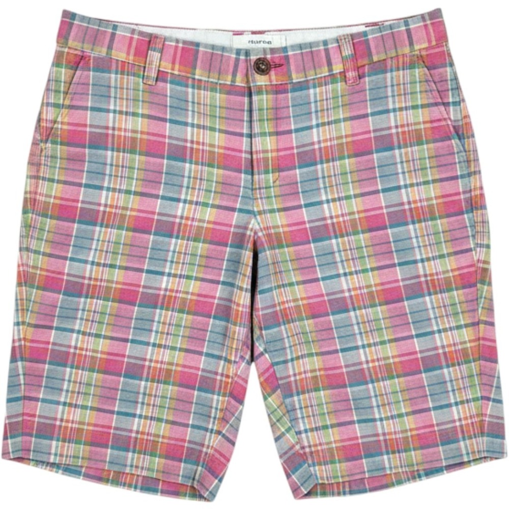 Gap Womens Pink Plaid Bermuda Shorts Cotton Multi Color Size 8 Preppy Summer